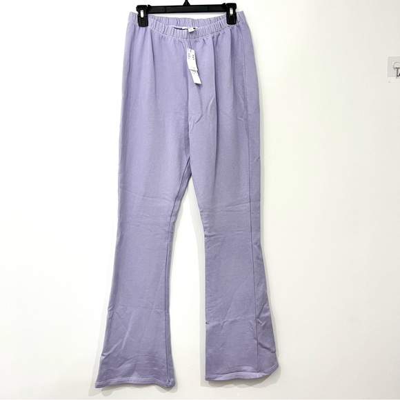 Topshop Lilac Flared Soft Jersey Trousers - Picture 3 of 11